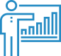 icon of a man pointing at a graph