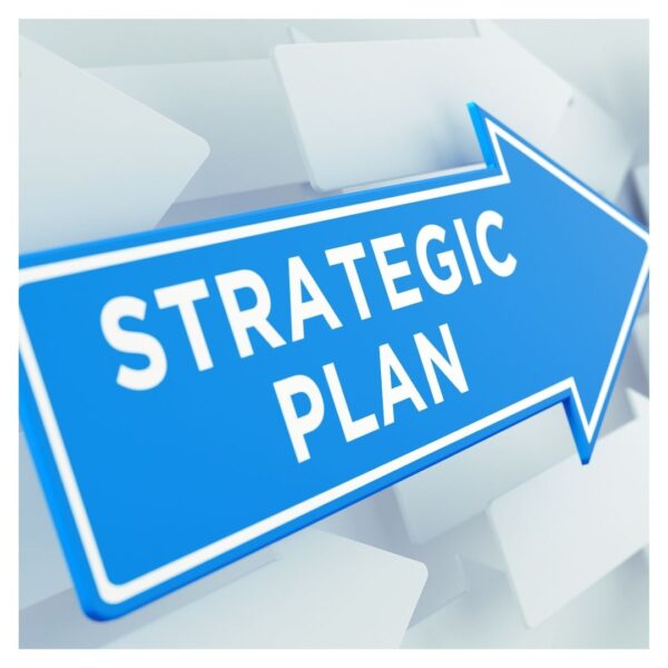 Arrow labeled "Strategic Plan" pointing forward with direction
